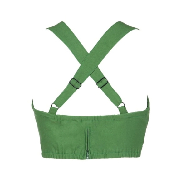 ALLISON CROP TOP IN OLIVE GREEN BY PINUP COUTURE AND TRACI LORDS VERY RARE - Picture 4 of 6